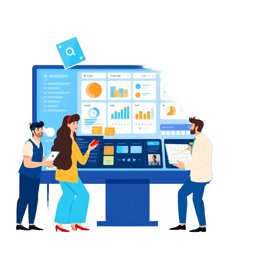 Team collaborating on the Smart Suite platform